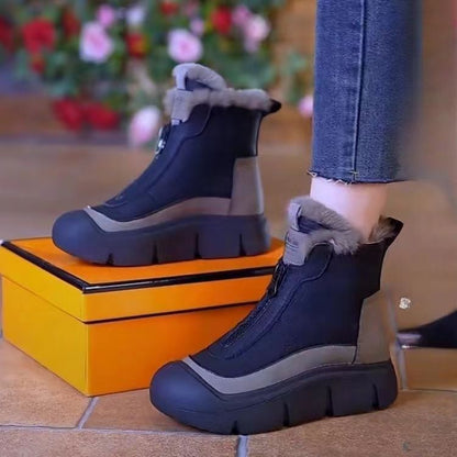 Damen Winterstiefel gefüttert Warm Antirutschsohle Schwarz
