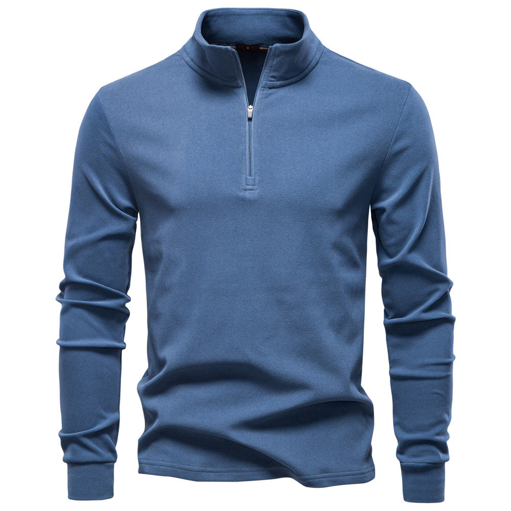 Herren Sweatshirt Funktionstextil Hochkragen Kurzreißverschluss Sportlich - BerlinGlamour