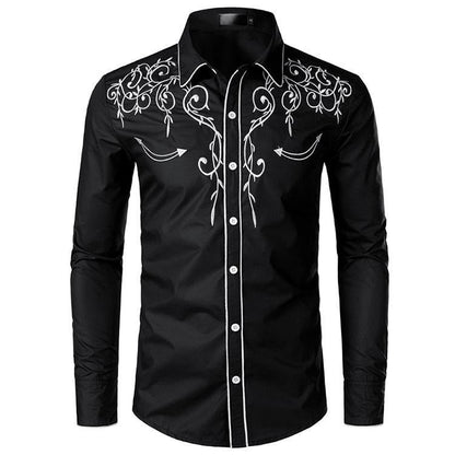 Herren Westernhemd Stickerei Modern Cowboy Stil