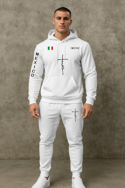 Herren Sportanzug Hoodie Jogginghose Set Grau Sportlich