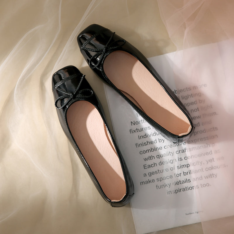 Damen Ballerinas Weich mit Schleifendetail und Innenfutter