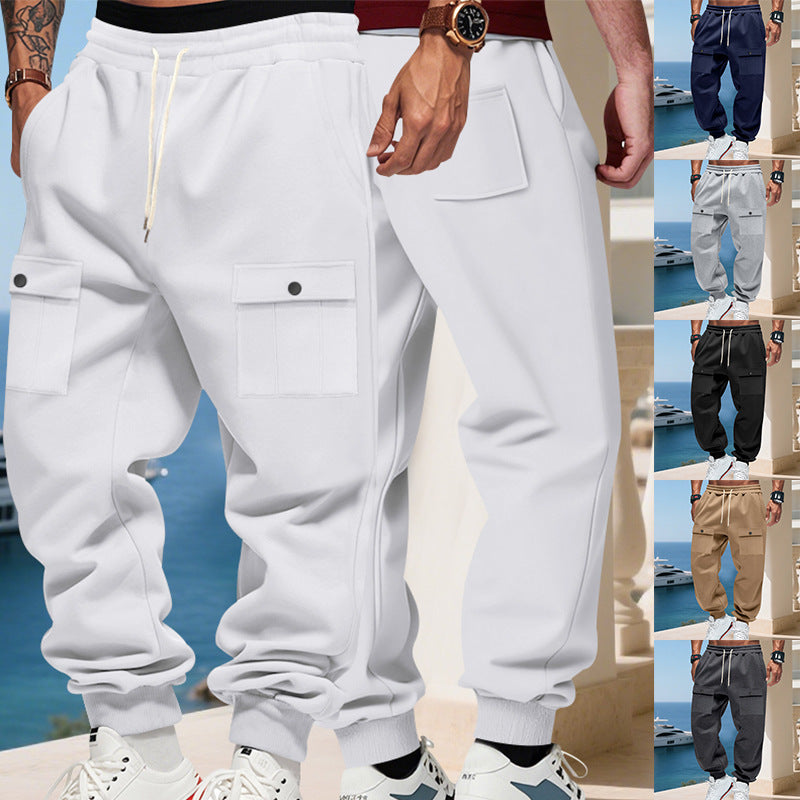 Herren Jogginghose Cargo Bequem Elastisch Taschen - BerlinGlamour