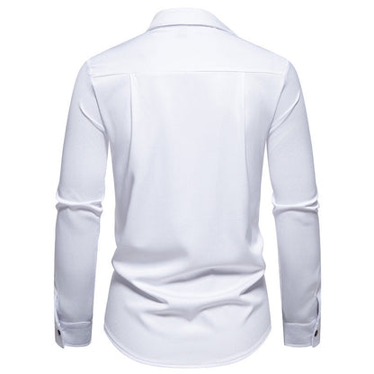 Herren Hemd Langarm Asymmetrischer Kragen Elegantes Design