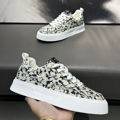 Damen Sneaker Blumen Muster Freizeitschuhe Modisch