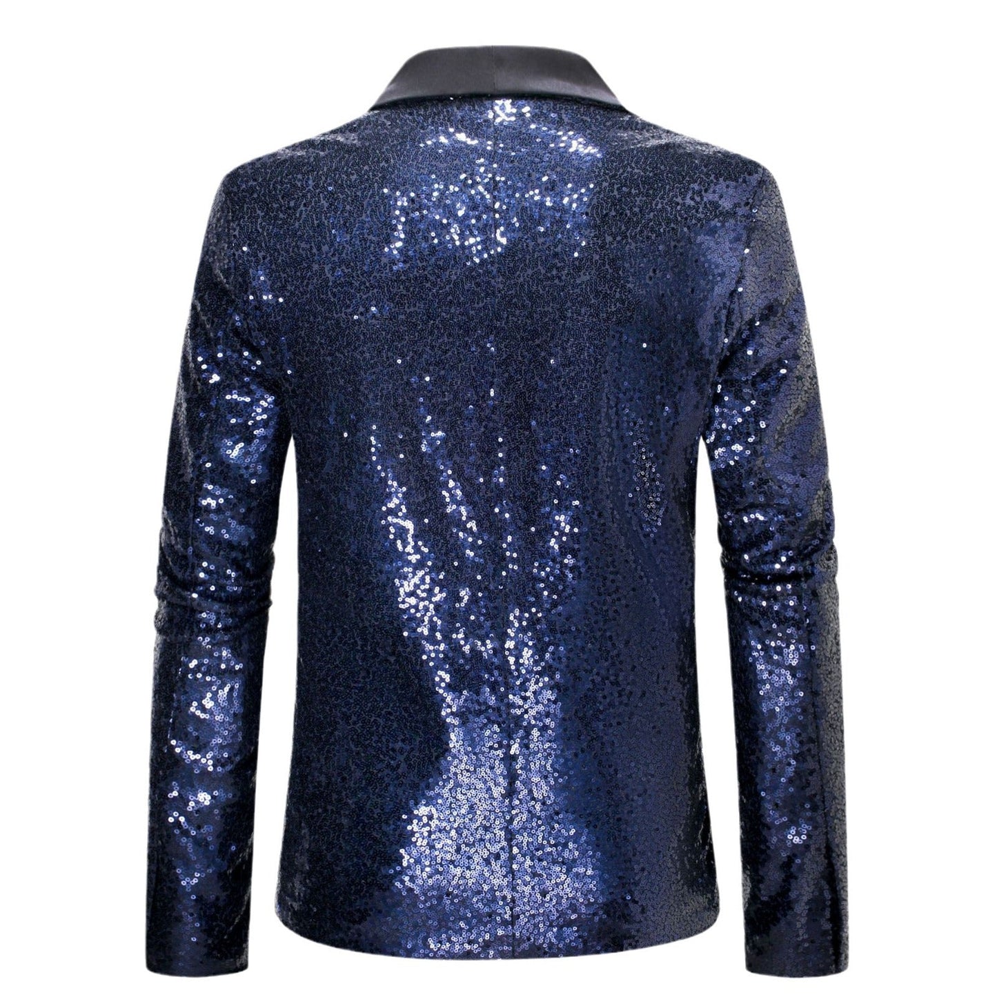 Herren Blazer Elegant Pailletten Moderner Schnitt Glanz