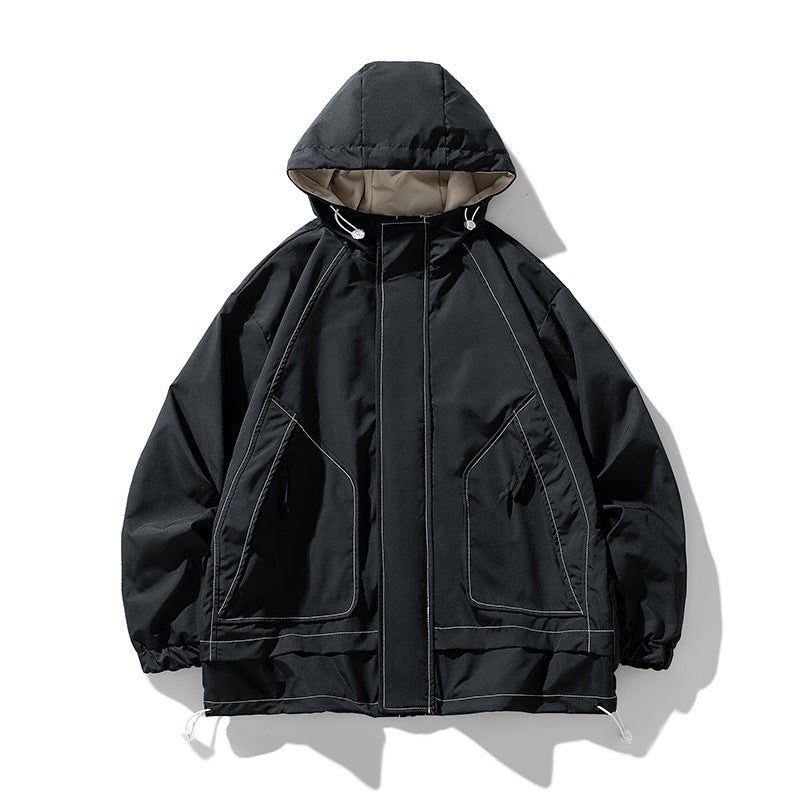 Herren Outdoor-Jacke Winddicht Praktisch mit Kapuze