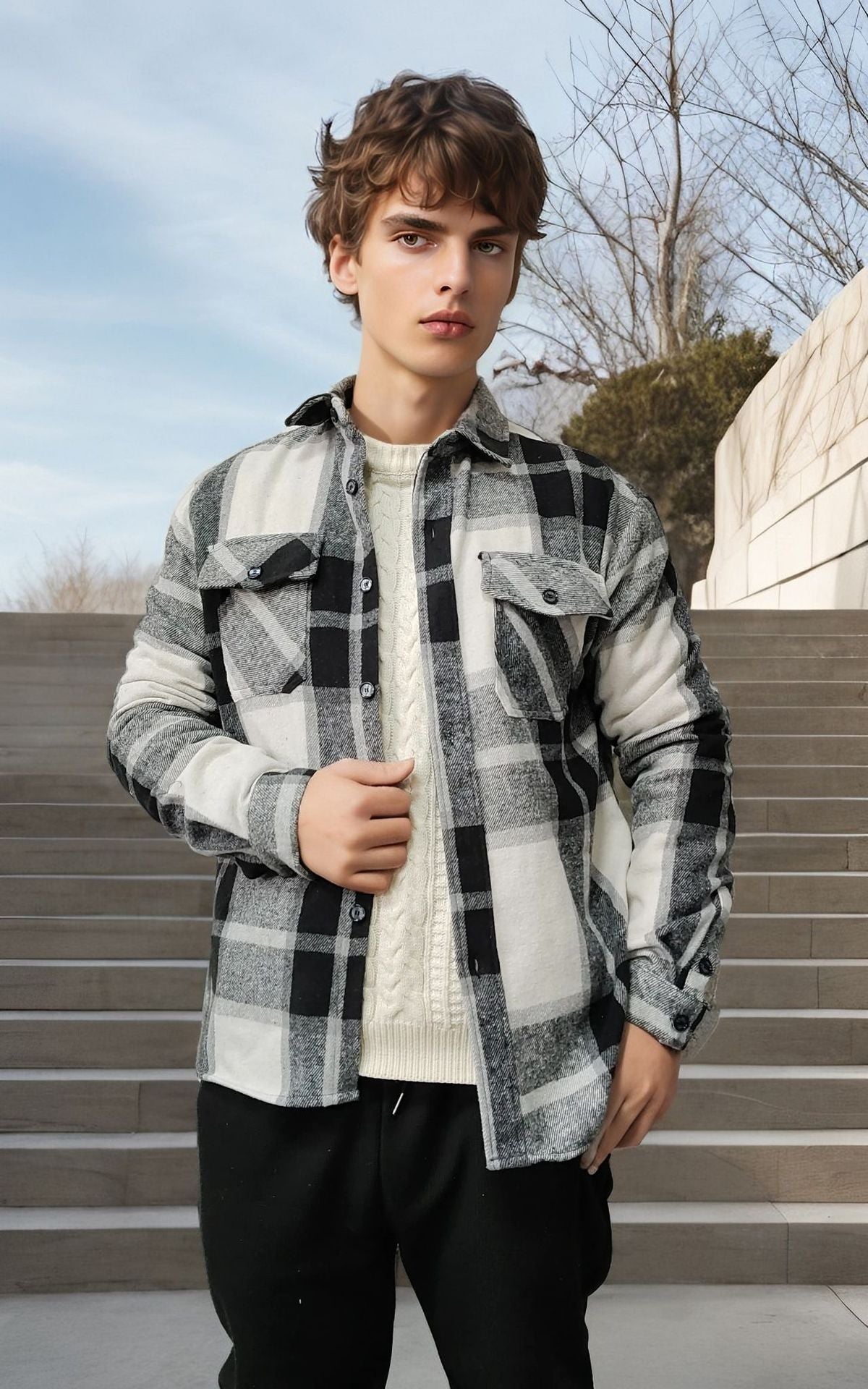 Herren Karottenjacke Lässig Casual Baumwolle