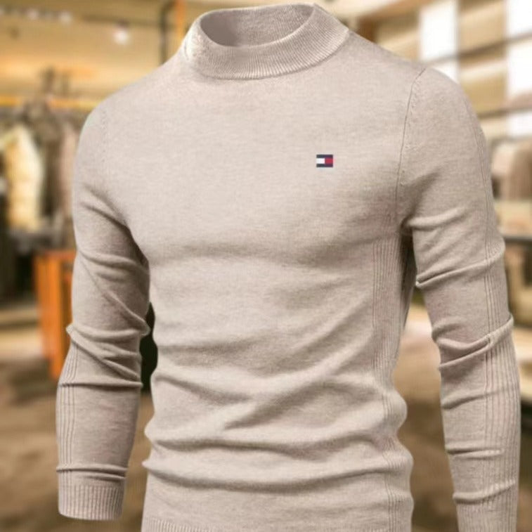 Herren Rollkragenpullover Weich Merinowolle Elegant - BerlinGlamour