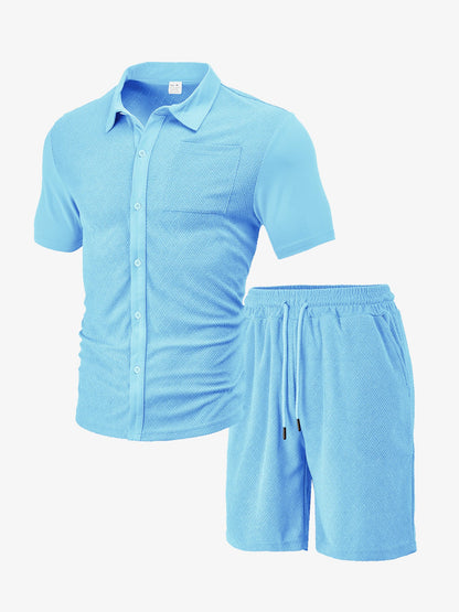 Herren Sportshirt und Shorts Set Atmungsaktiv Freizeit