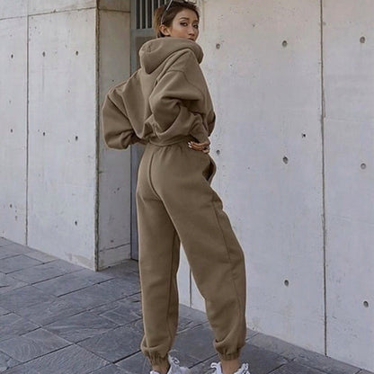 Damen Hoodie Set mit Jogginghose Bequem Elastisch
