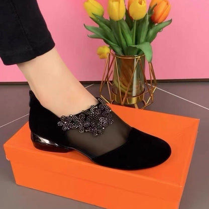 Damen Ballerinas Elegante Transparent mit Verzierungen - BerlinGlamour
