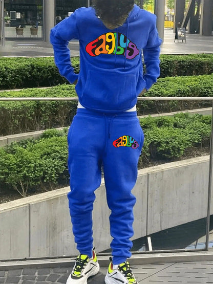 Herren Sportset Hoodie Jogginghose Neon Logo Set