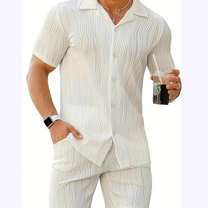 Herren Shorts-Set Elegant mit Strukturdetails Sommer