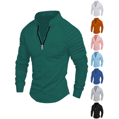 Herren Langarmshirt Sportlich Funktionell mit Reißverschluss - BerlinGlamour