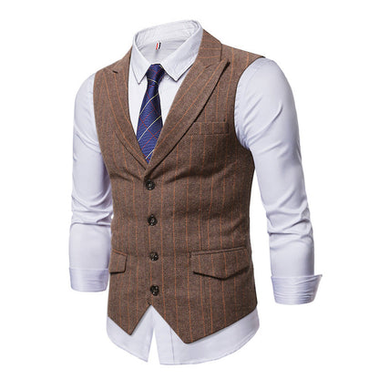 Herren Weste Nadelstreifen Slim Fit Modern