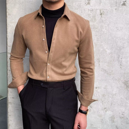 Elegantes Langarmhemd Herren Slim Fit Berlin Stil