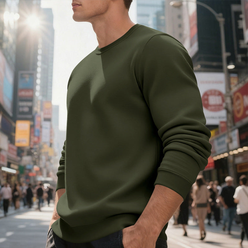 Herren Sweatpullover Rundhals Bequem Lässig Grau