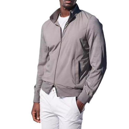 Herren Leichtjacke Stehkragen mit Taschen Modern Style