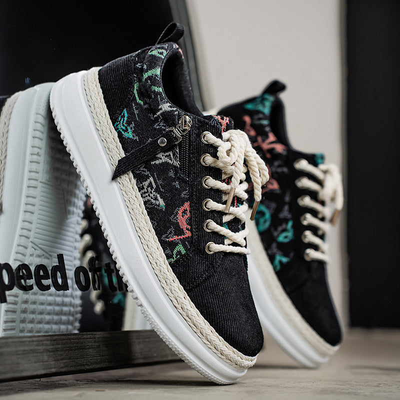 Damen Sneaker Sportlich Graffiti Muster Weich