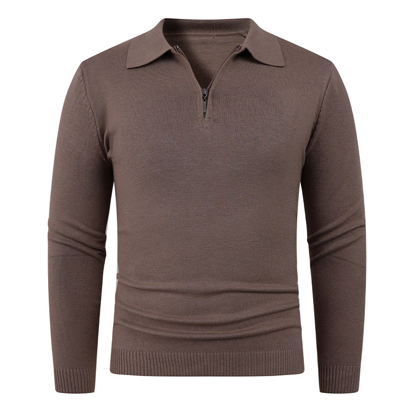 Herren Strickpullover Offener Kragen Feinripp - BerlinGlamour