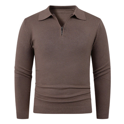 Herren Strickpullover Offener Kragen Feinripp - BerlinGlamour