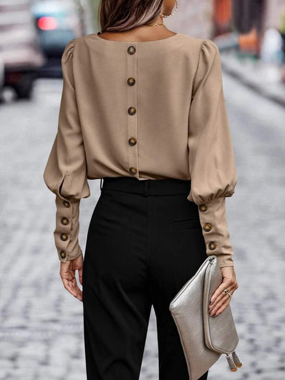 Elegantes Damen Oberteil Puffärmel Weich