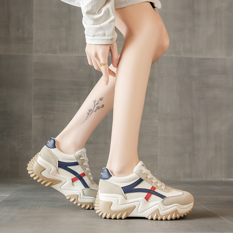 Damen Sneaker Sportlich Chunky Weich Laufsohle