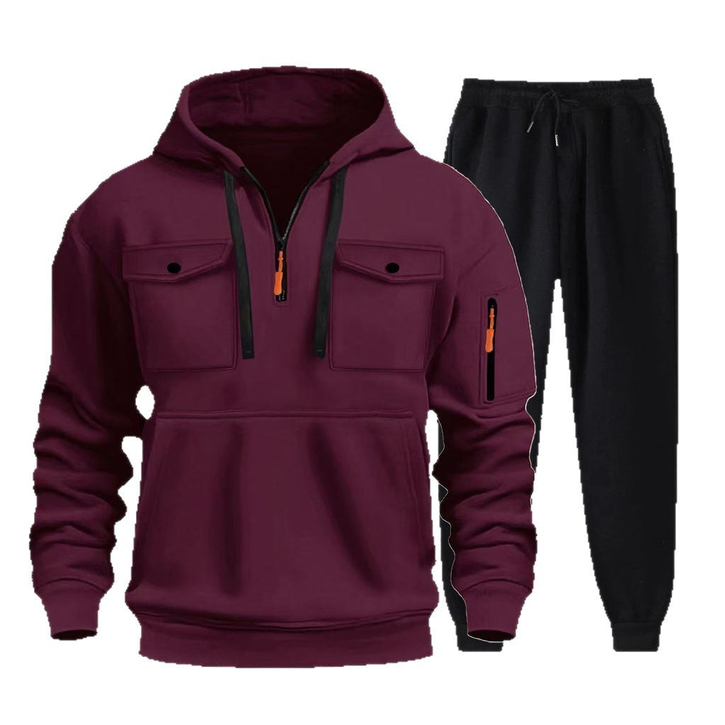 Herren Sportanzug Hoodie Jogginghose Set GrauSportlich