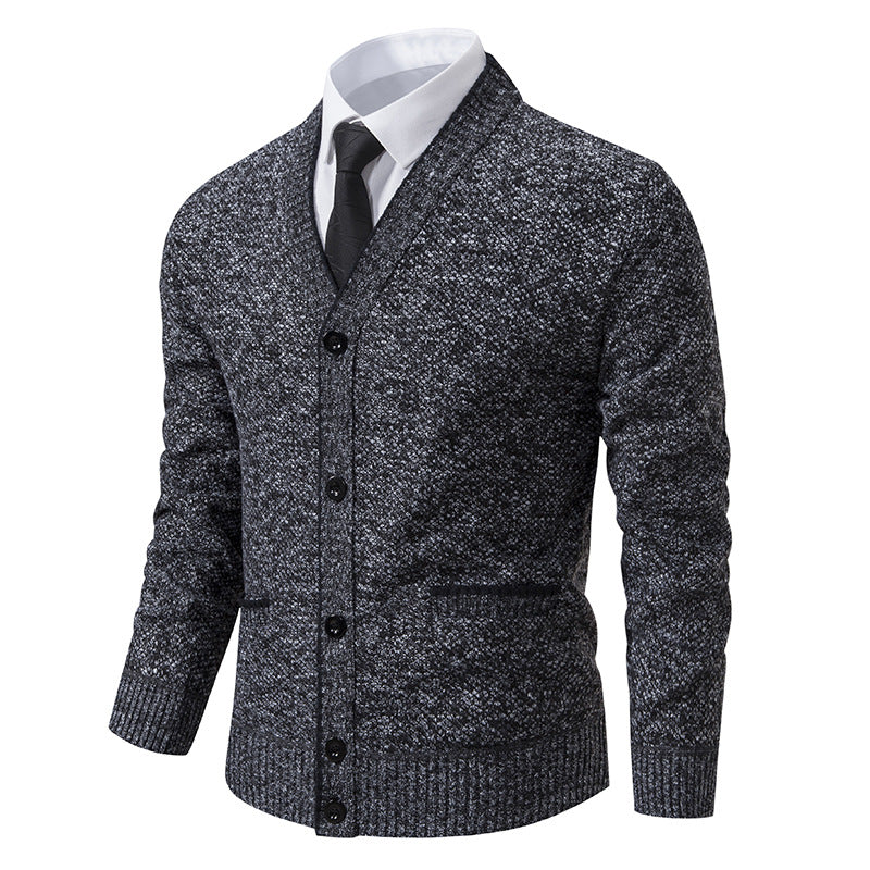 Herren Strickjacke V-Ausschnitt Elegante Details Modern