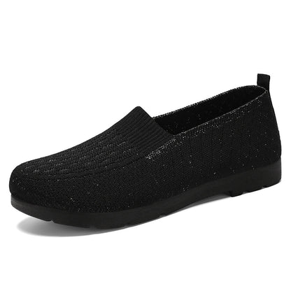 Damen Slip-On Schuhe Elastisch Bequem Freizeit