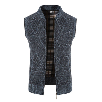 Herren Weste Strick Modern Zopfmuster Elegant