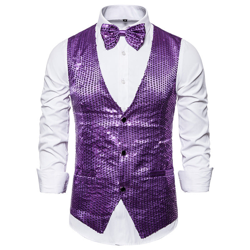 Herren Smoking Anzug Weste Set Elegant Schwarz