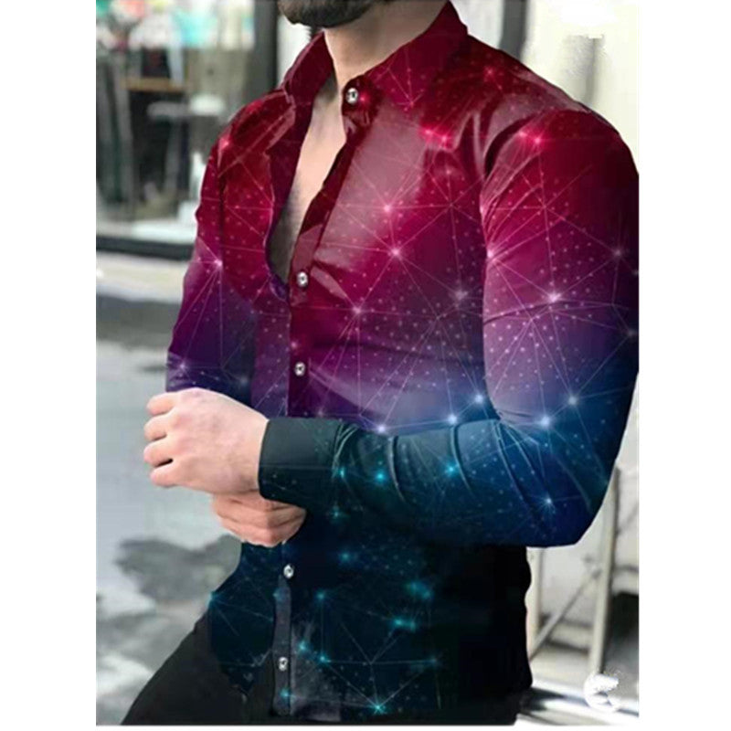 Herren Langarmhemd Graffiti Design Modern Trendy