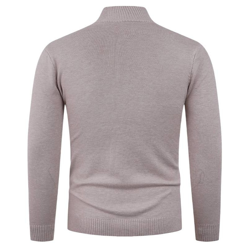 Herren Pullover Strukturiert mit Reißverschluss Kragen Modern