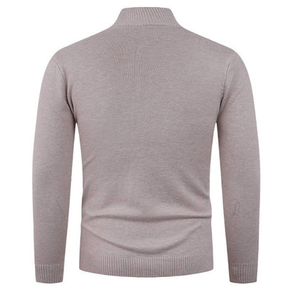 Herren Pullover Strukturiert mit Reißverschluss Kragen Modern