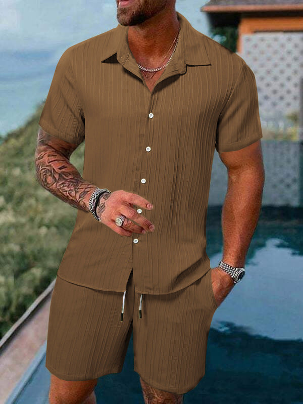 Herren Sommer Set: Leichtes Hemd und Shorts Komfort