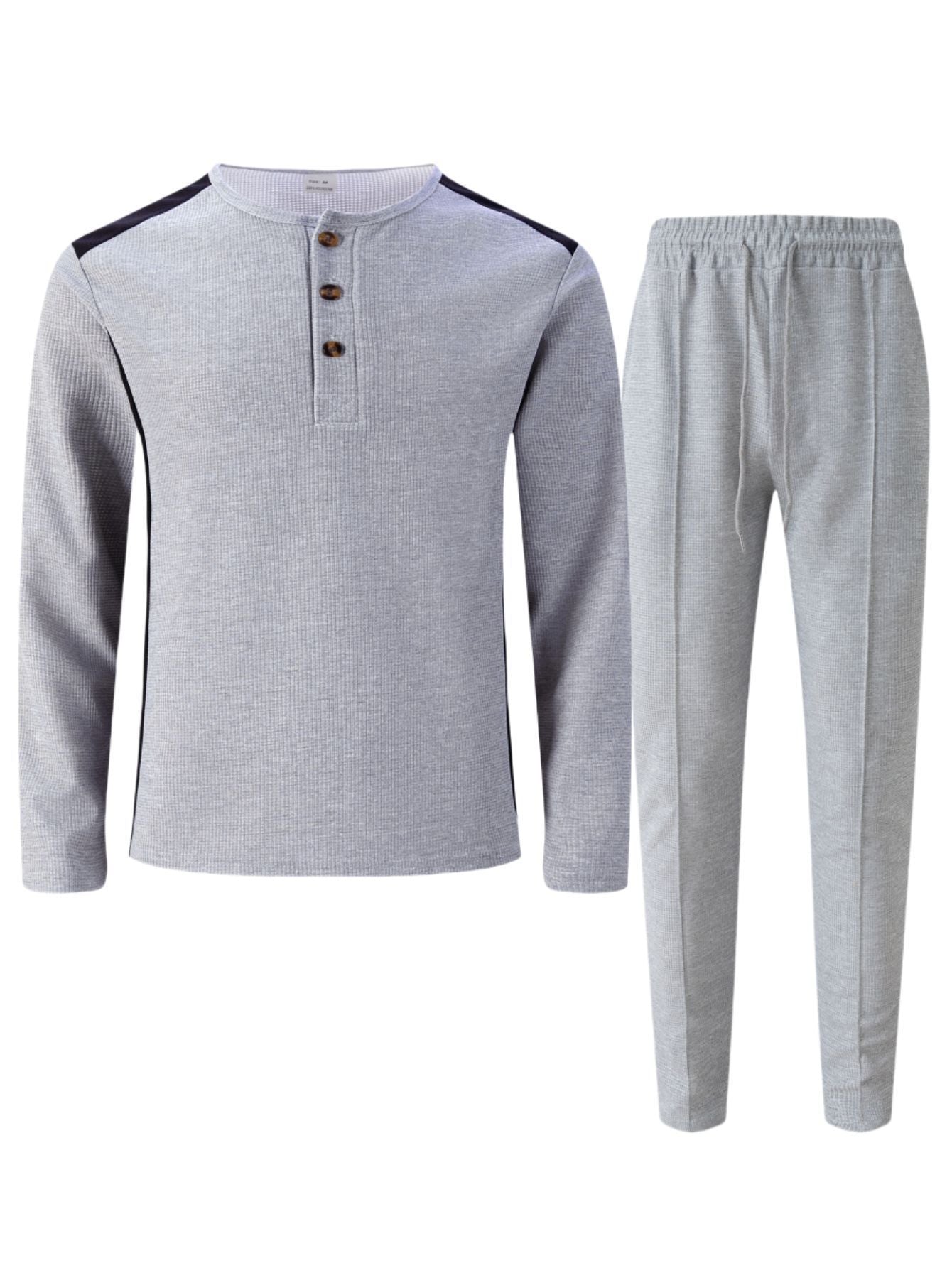 Herren Freizeitanzug mit Henley-Oberteil und Jogginghosen Modern