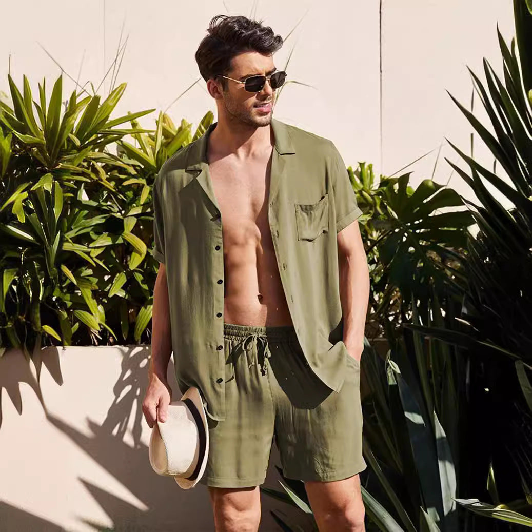 Herren Freizeit-Set Kurzarm Bequem Sommer - BerlinGlamour