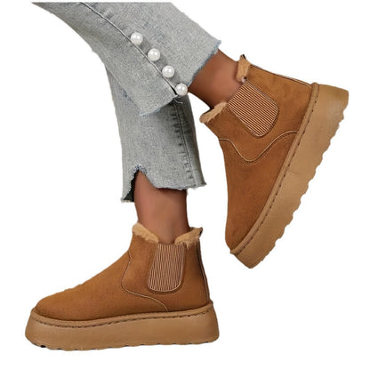 Damen Chelsea-Stiefeletten Warm gefüttert Wintermode