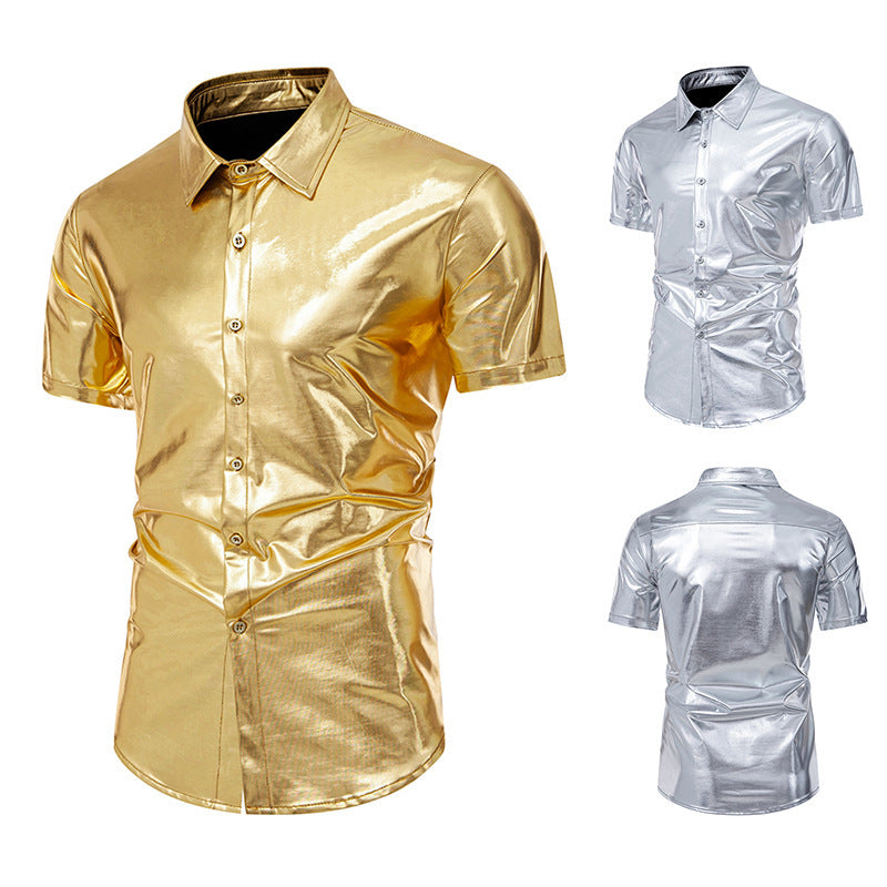 Herren T-Shirt Kurzarm Klassisch Glänzend - BerlinGlamour