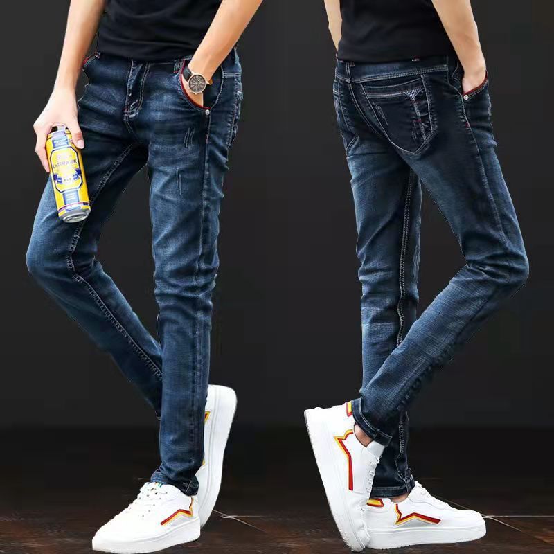 Herren Jeans Slim Fit Destroyed Effekt Darkwash