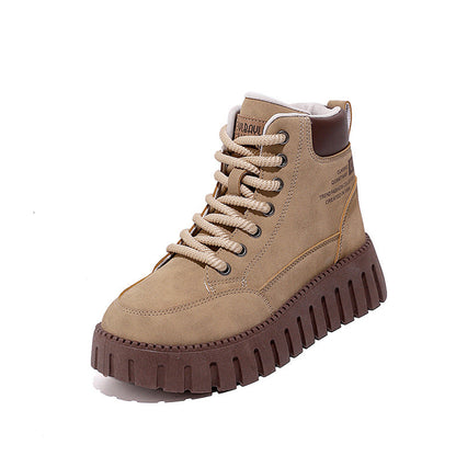 Damen Sneaker High-Top Dicksohle Trendy Schuhe Frauen