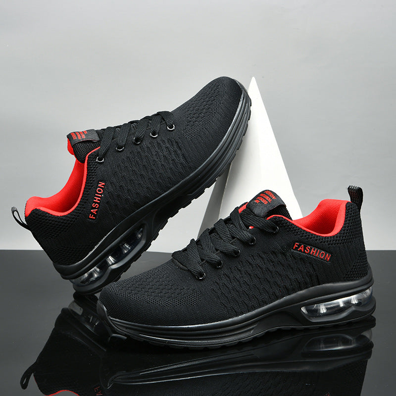 Damen Sneaker atmungsaktiv bequem Laufsohle Schwarz