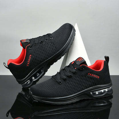 Damen Sneaker atmungsaktiv bequem Laufsohle Schwarz