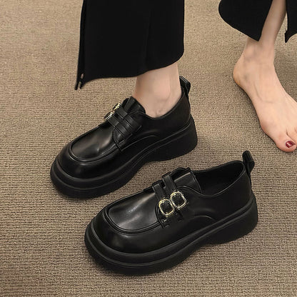 Damen Schnürschuhe Elegante Doppelriemen Schuhe Modern