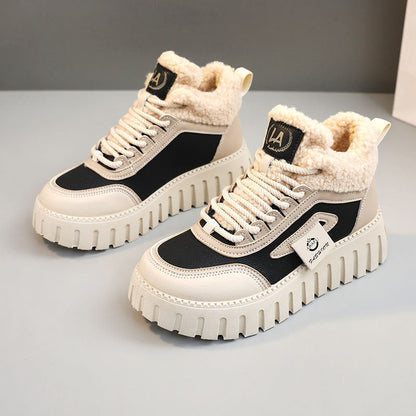 Damen Sneaker High-Top Weich Gefüttert Rutschfest