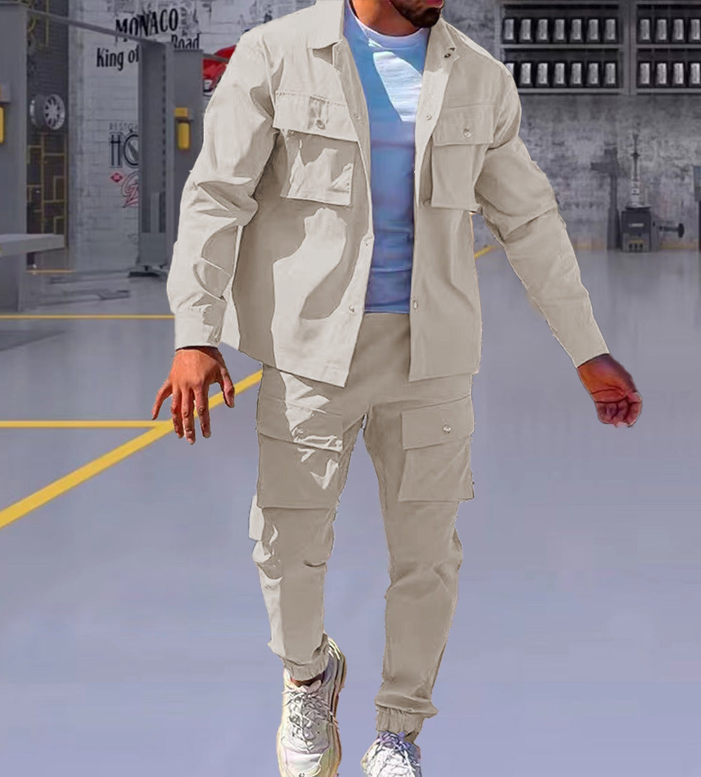 Herren Cargo-Hose Set Bequem mit Jacke Outdoor