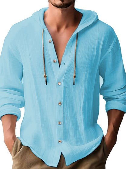 Herren Kapuzenshirt Modern mit Knöpfen Urban Style