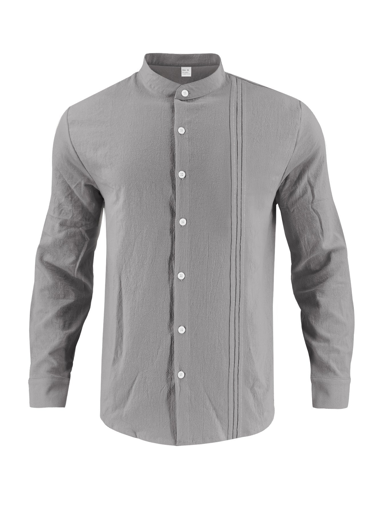 Herren Hemd Langarm Stehkragen Modern Elegant
