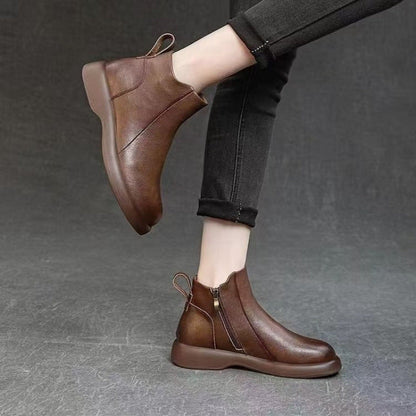 Damen Stiefeletten Elegante Reißverschluss Rutschfest